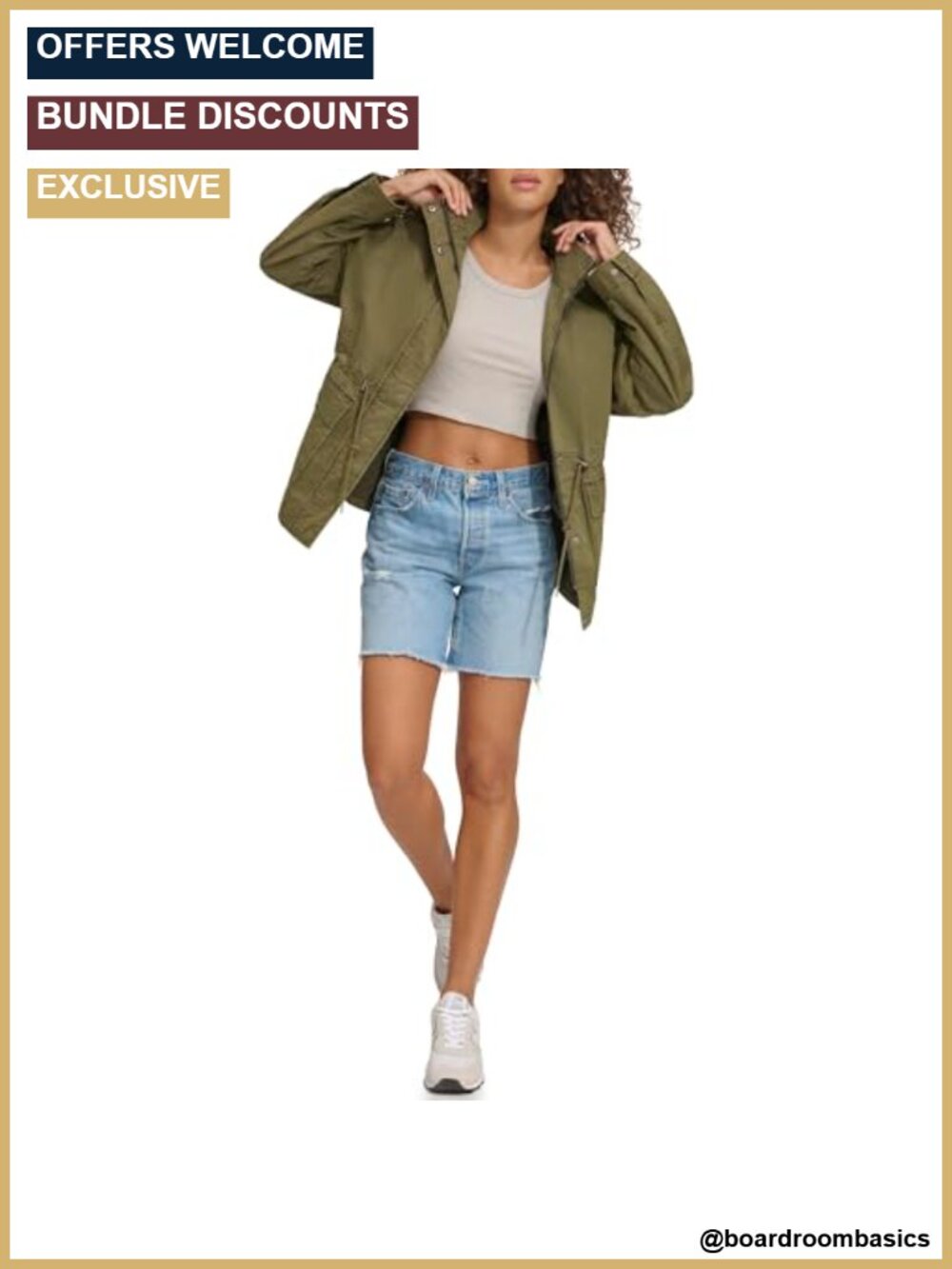 Cotton Military Jacket Women's Stand Collar Casual Coat Utility